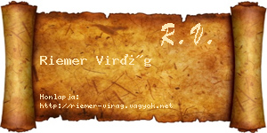 Riemer Virág névjegykártya